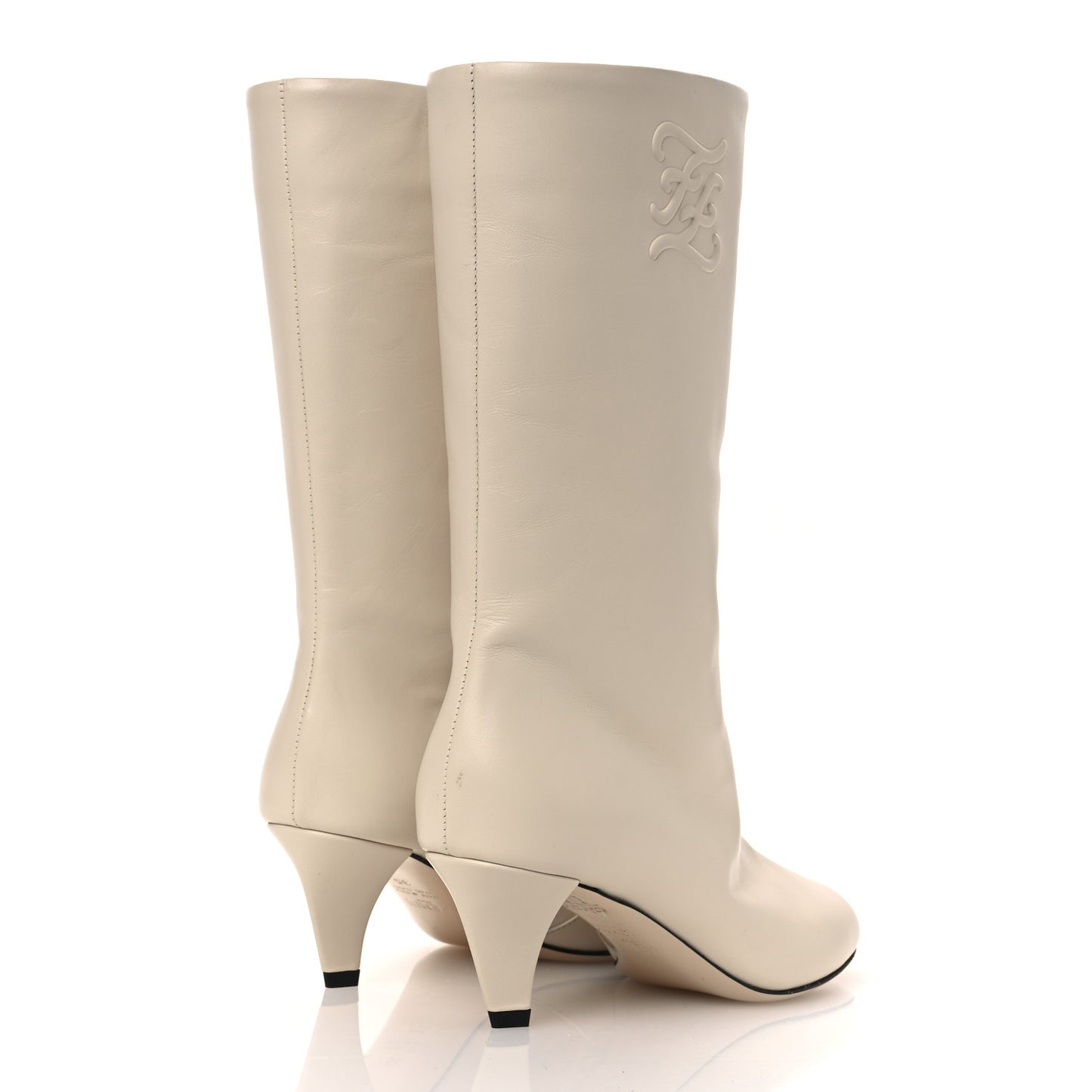 Vitello Karligraphy Logo FF Ankle Boots 35 White