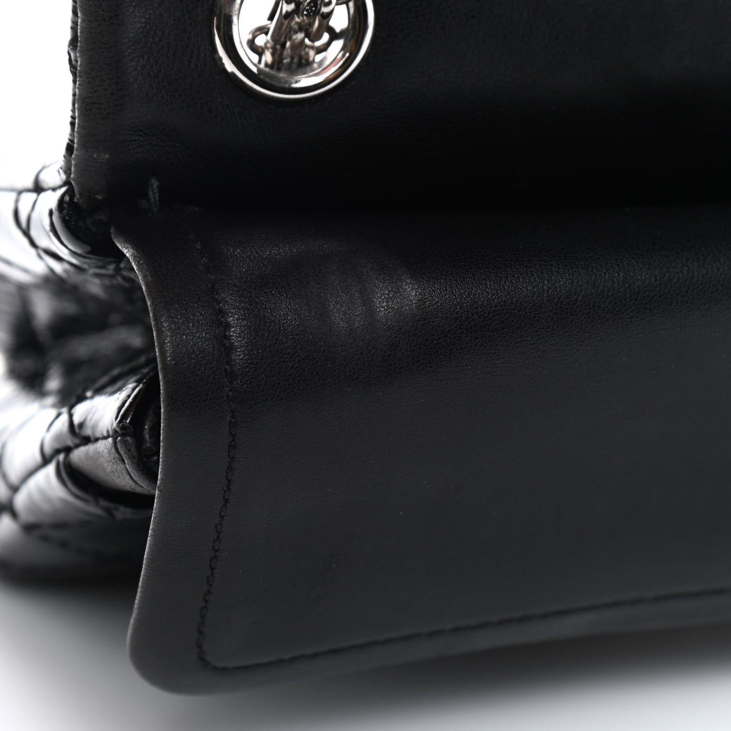 Crinkled Patent Quilted 2.55 Reissue Mini Flap Black
