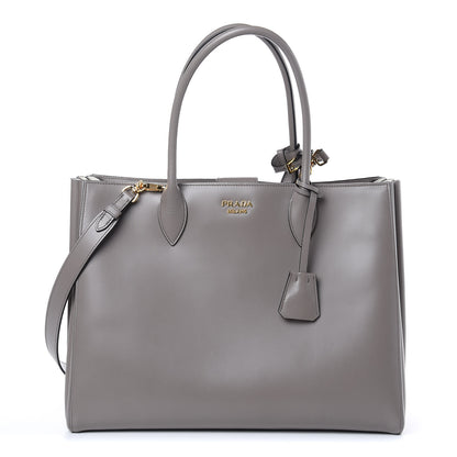 Prada City Calfskin Bibliotheque XL Tote Argilla Talco 1 of 9