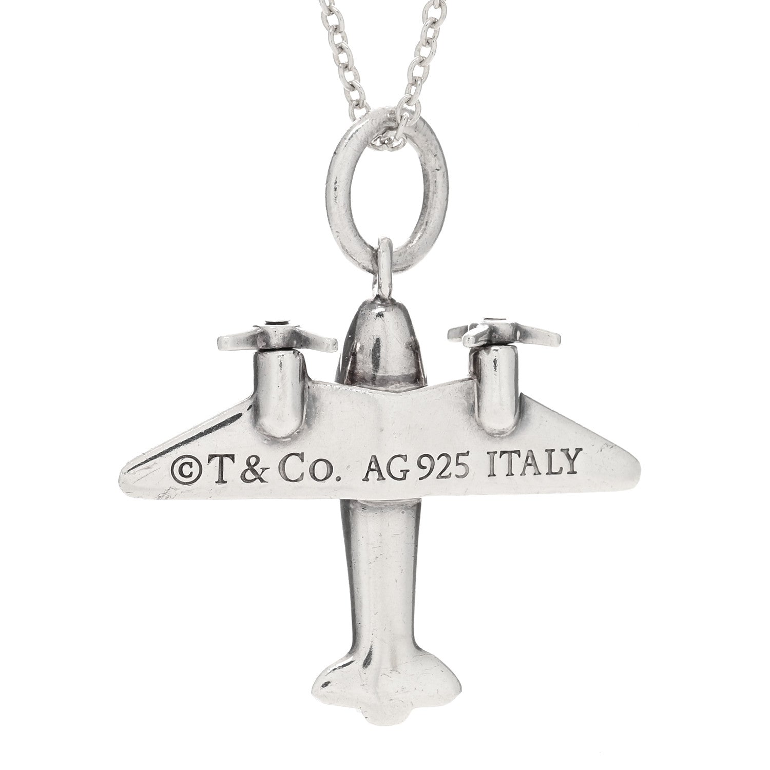 Tiffany Sterling Silver Airplane Pendant Necklace 4 of 6