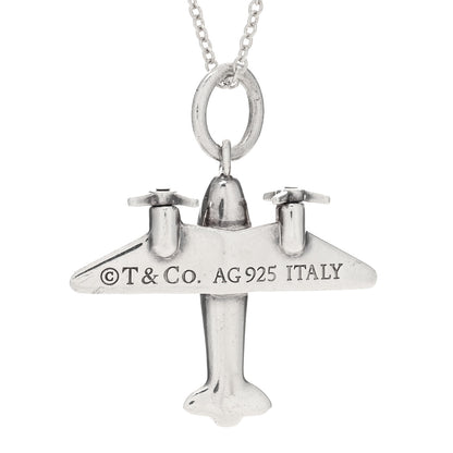 Tiffany Sterling Silver Airplane Pendant Necklace 4 of 6