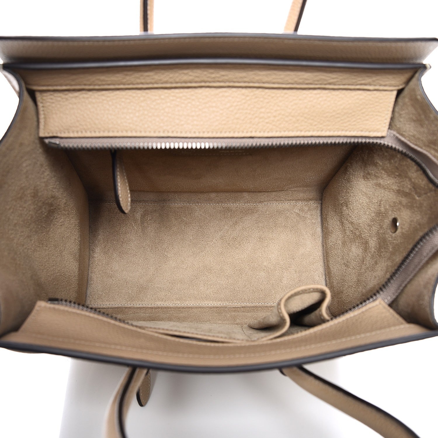 Celine Drummed Calfskin Micro Luggage Dune 5 of 9