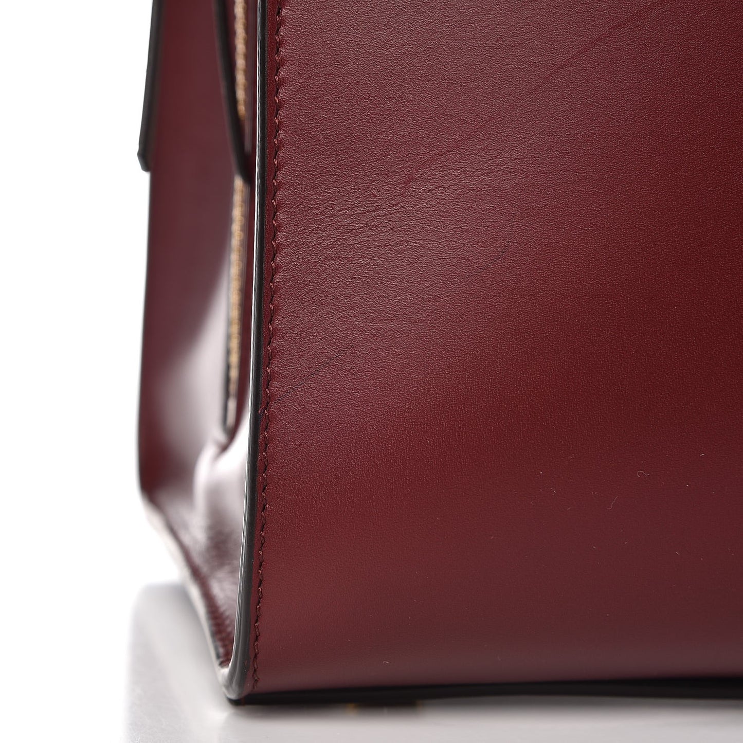 Calfskin Boxy Tote Burgundy