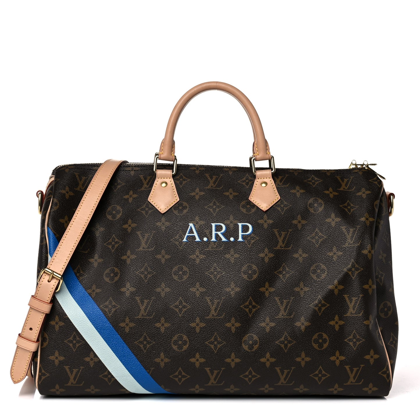 Monogram My LV Heritage Speedy Bandouliere 40 White Blue Clair
