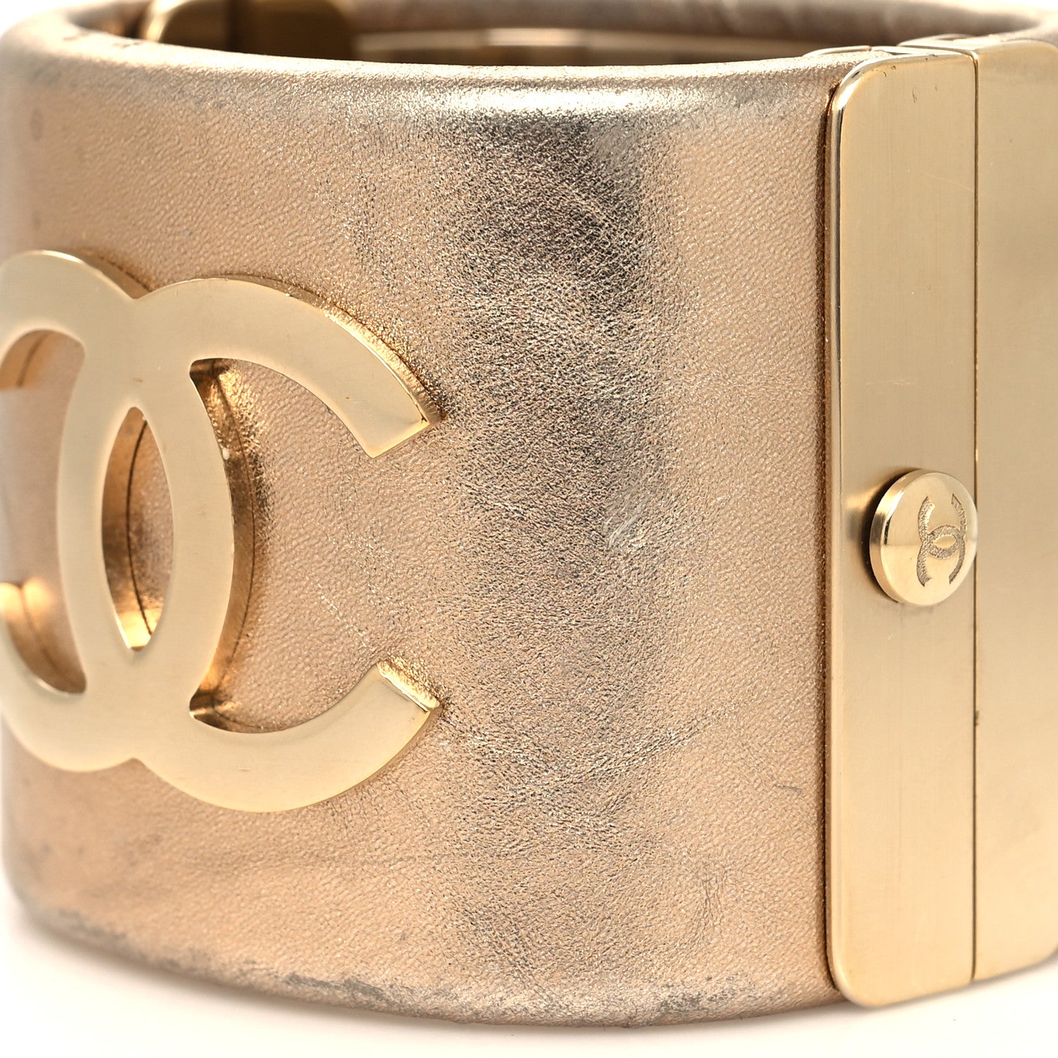 Chanel Metallic Lambskin CC Cuff Gold 7 of 7