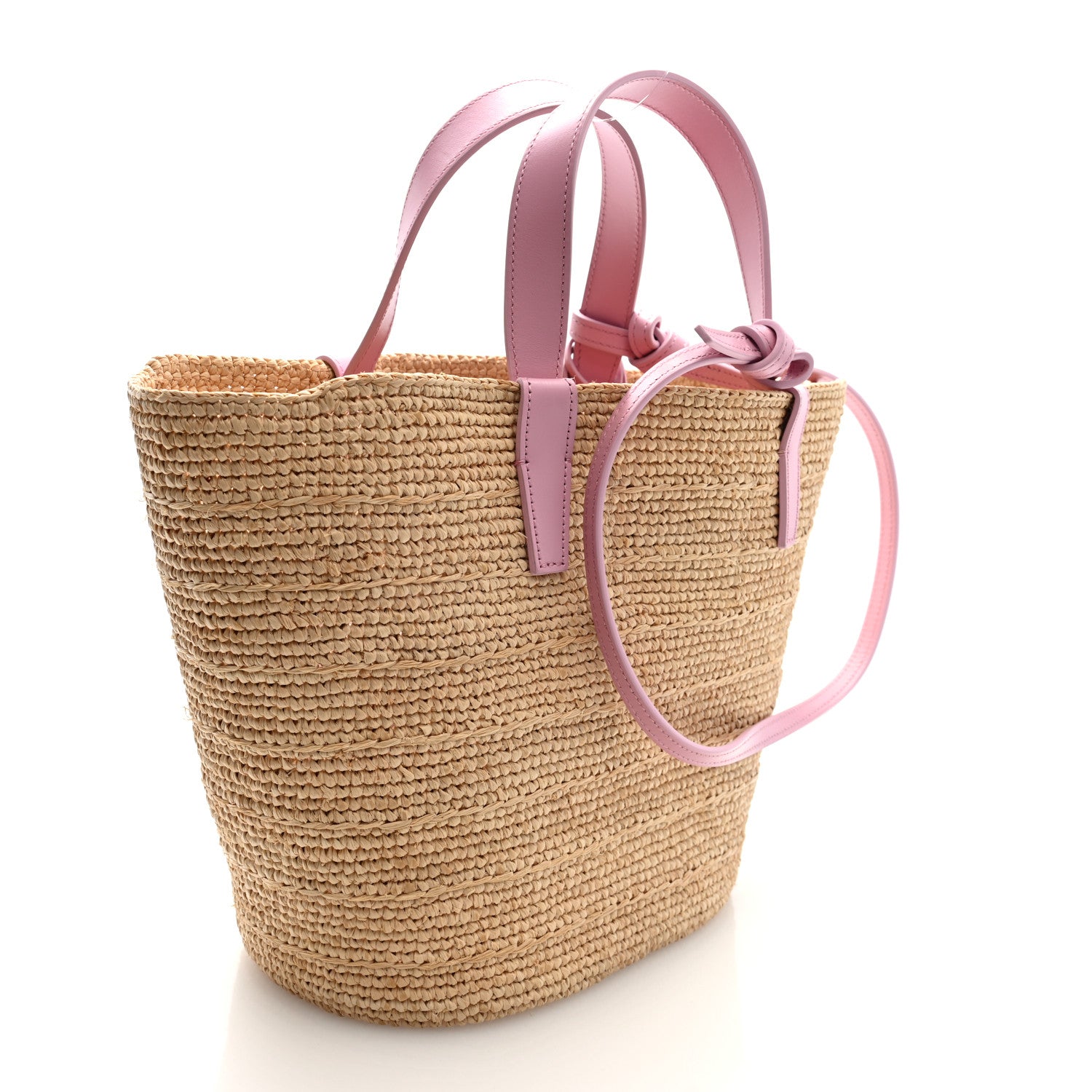 Celine Raffia Calfskin Triomphe Teen Panier Silk Pink Silk Pink 4 of 10