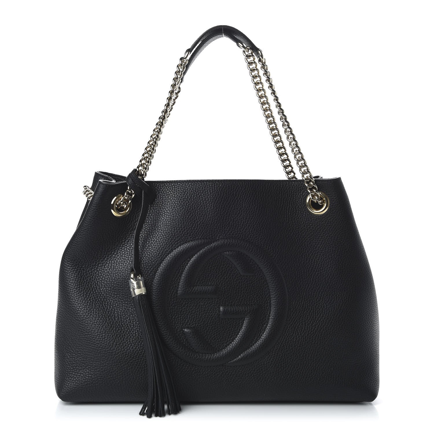 Gucci Pebbled Calfskin Medium Soho Chain Shoulder Bag Black 1 of 10