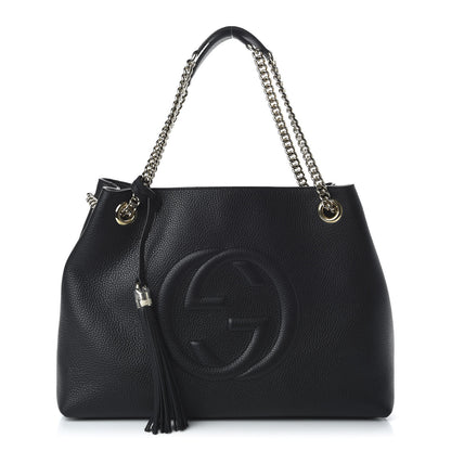 Gucci Pebbled Calfskin Medium Soho Chain Shoulder Bag Black 1 of 10