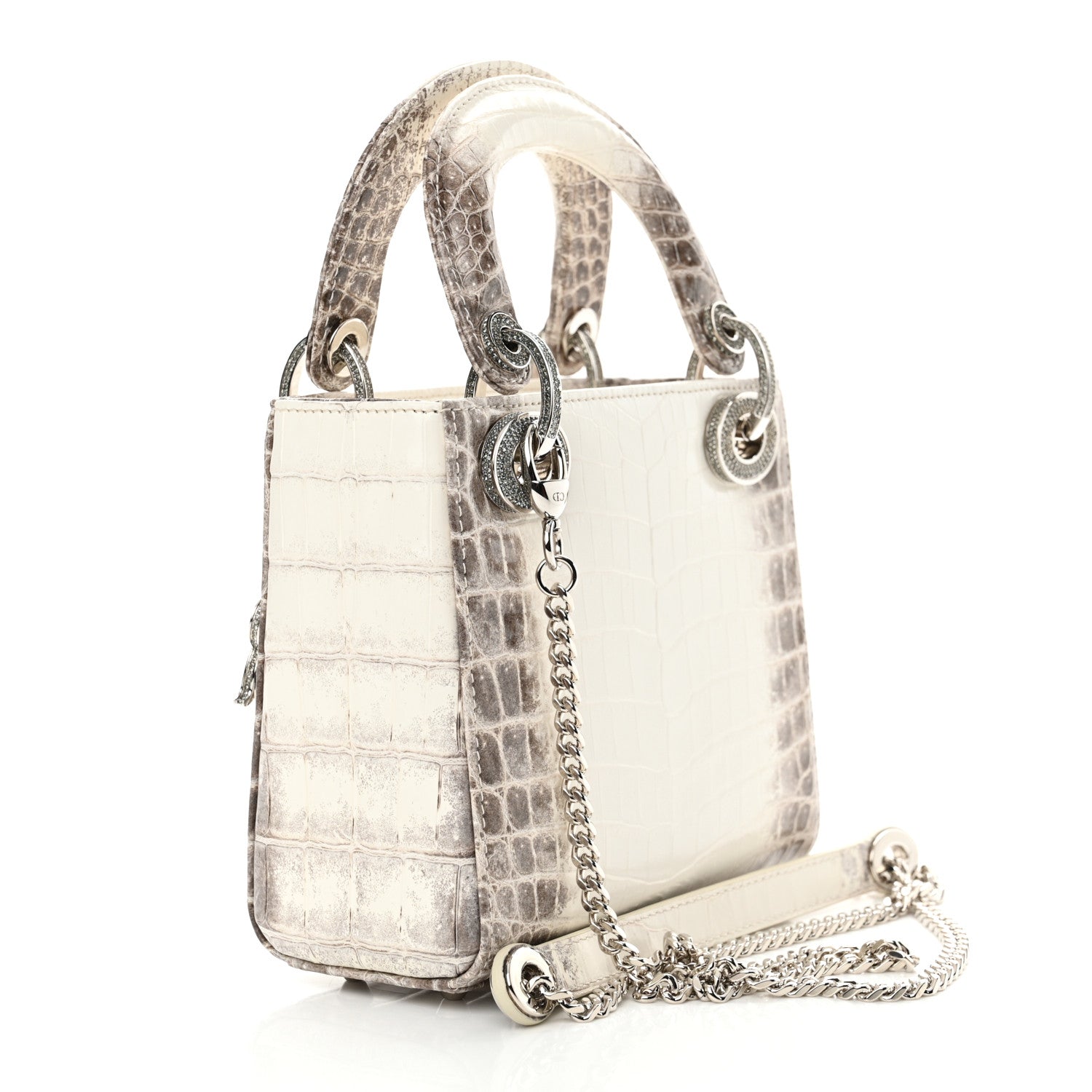 Christian Dior Niloticus Crocodile Himalaya Crystal Mini Lady Dior White 3 of 15