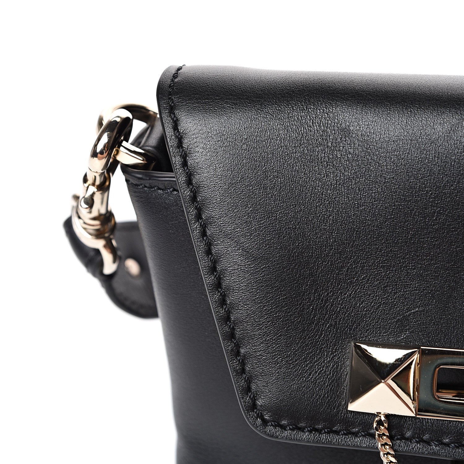Valentino Garavani Vitello Small Rockstud Demilune Crossbody Bag Black 14 of 14