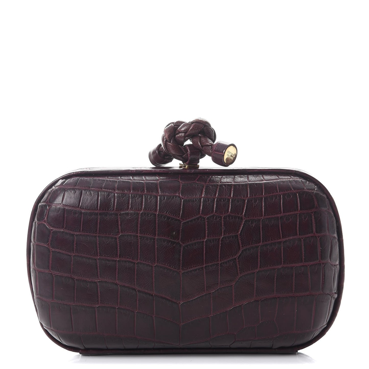 Crocodile Knot Clutch Aubergine