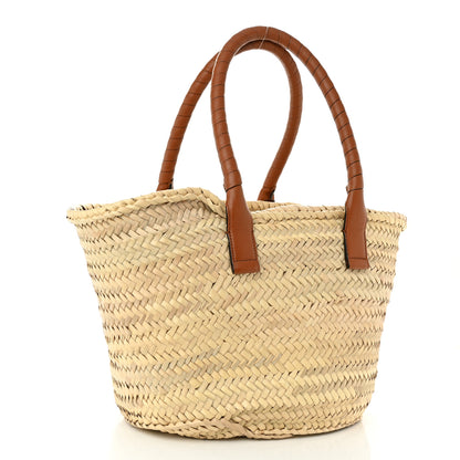 Chloe Raffia Small Grain Calfskin Medium Marcie Basket Tan 3 of 9