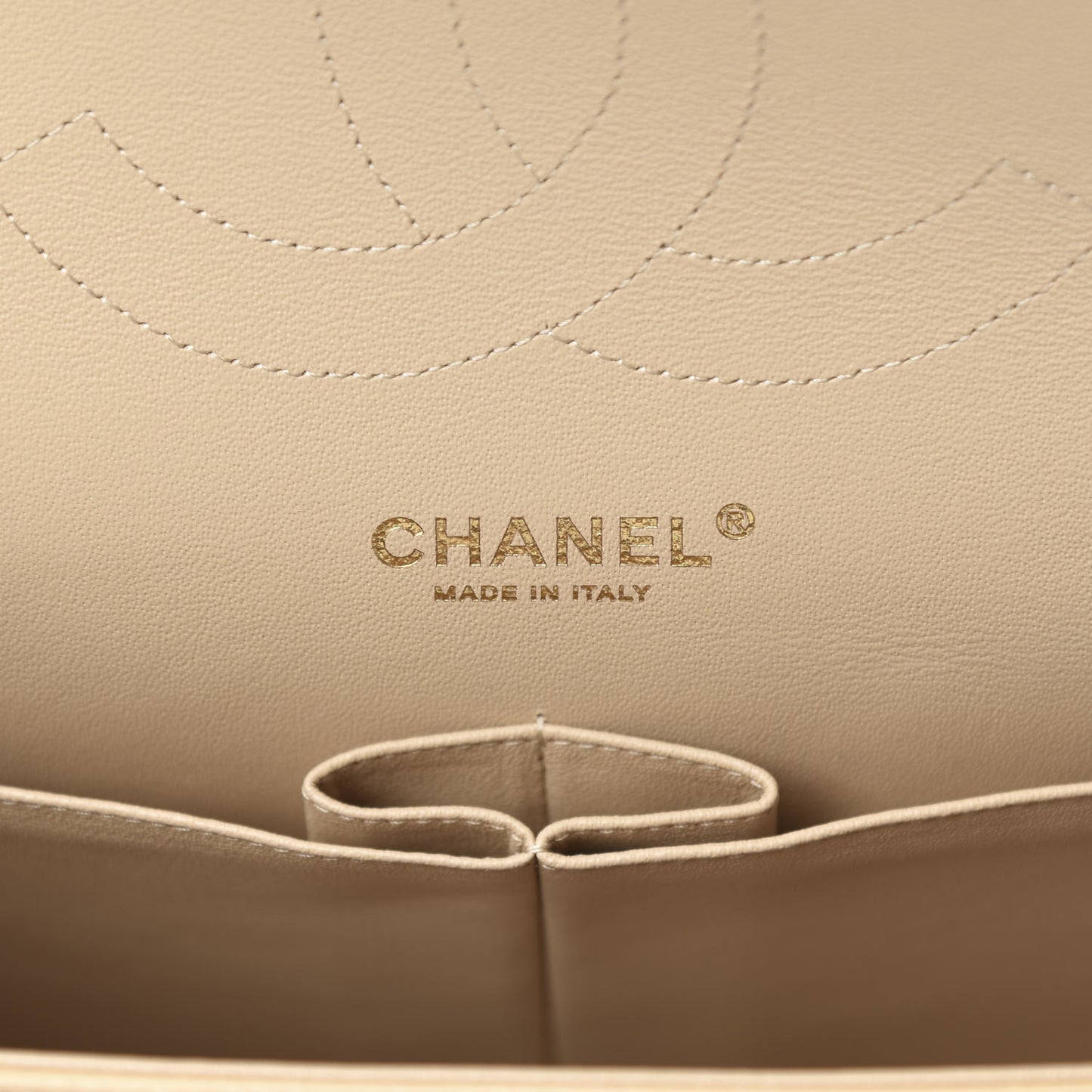 Lambskin Quilted Jumbo Double Flap Beige Clair