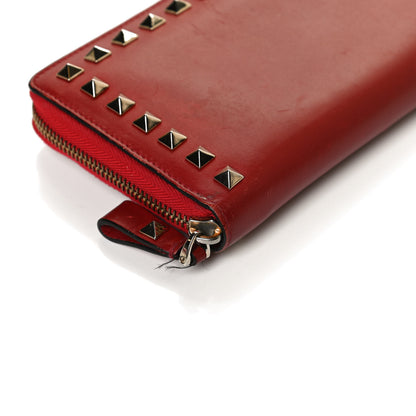 Valentino Garavani Calfskin Rockstud Zip Around Wallet Rosso Valentino 13 of 13