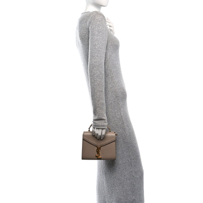 Saint Laurent Grain de Poudre Mini Classic Monogram Cassandra Top Handle Beige 2 of 9