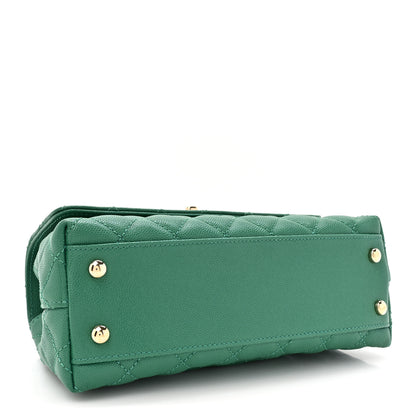 Chanel Caviar Quilted Mini Coco Handle Flap Green 4 of 14