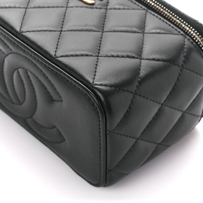 Chanel Lambskin Quilted Pearl Crush Small Vanity Case With Chain Black 10 of 12