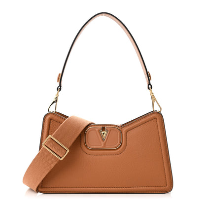 Valentino Garavani Calfskin Vlogo Shoulder Bag Almond Beige 1 of 9