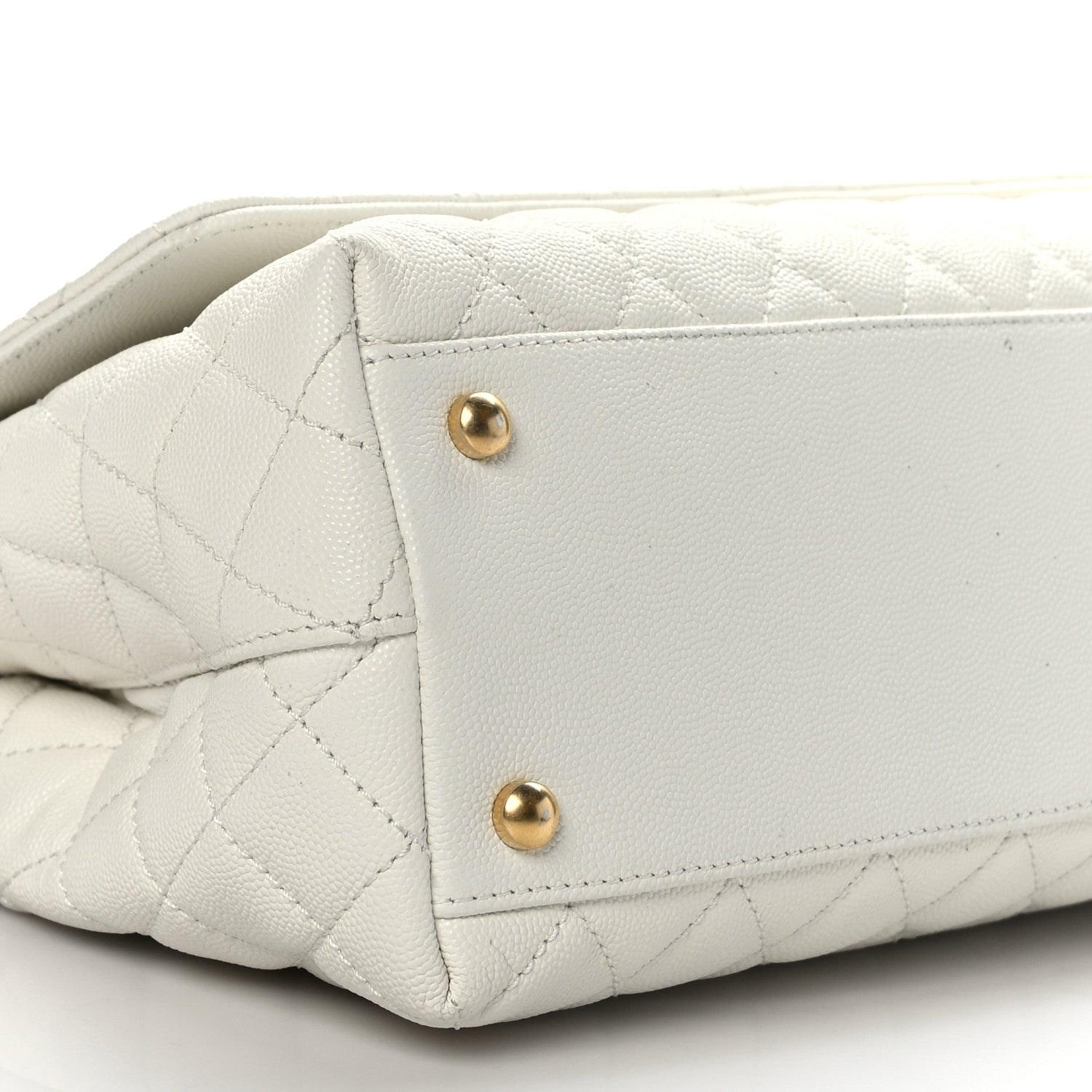Chanel Caviar Quilted Small Chain Coco Handle Flap White 8 of 9