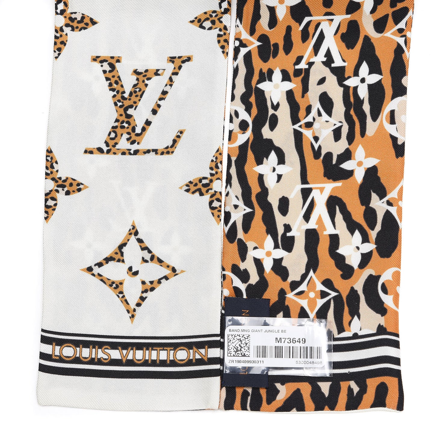 Silk Monogram Giant Jungle Bandeau Ivory