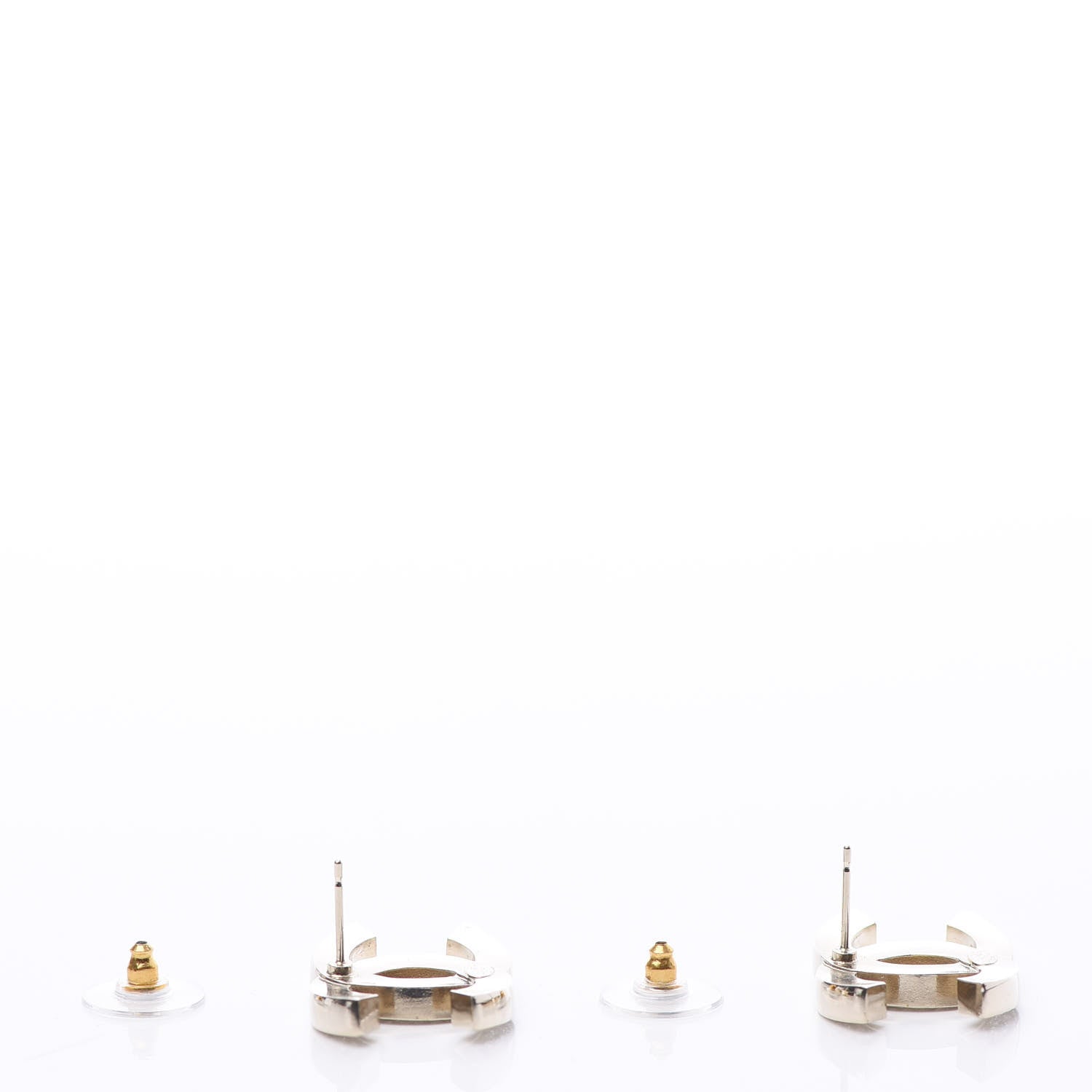 Chanel Crystal CC Earrings Light Gold 3 of 5