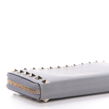 Valentino Garavani Calfskin Rockstud Zip Around Wallet Grey 6 of 8