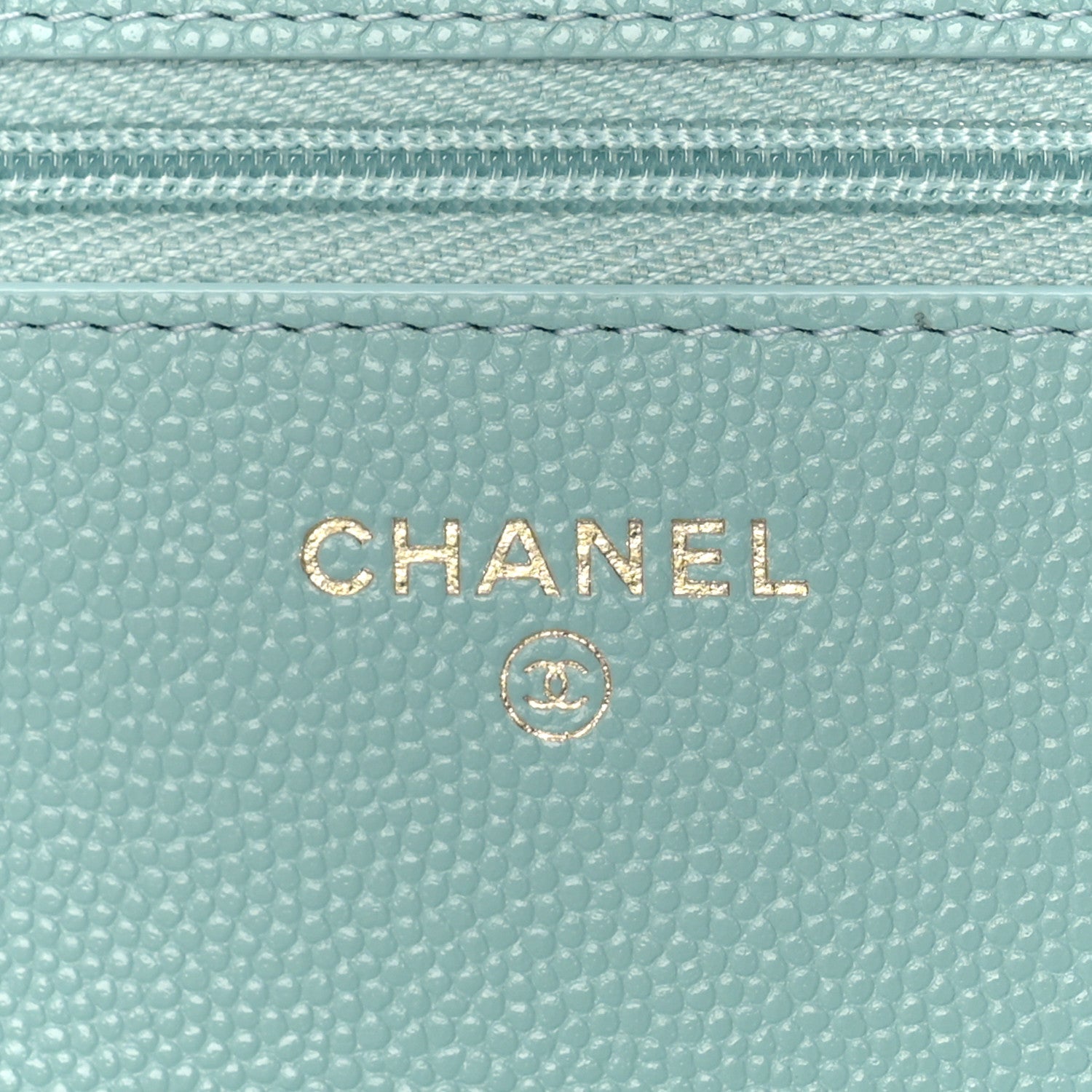 Chanel Caviar Quilted Wallet On Chain WOC Light Blue 6 of 10