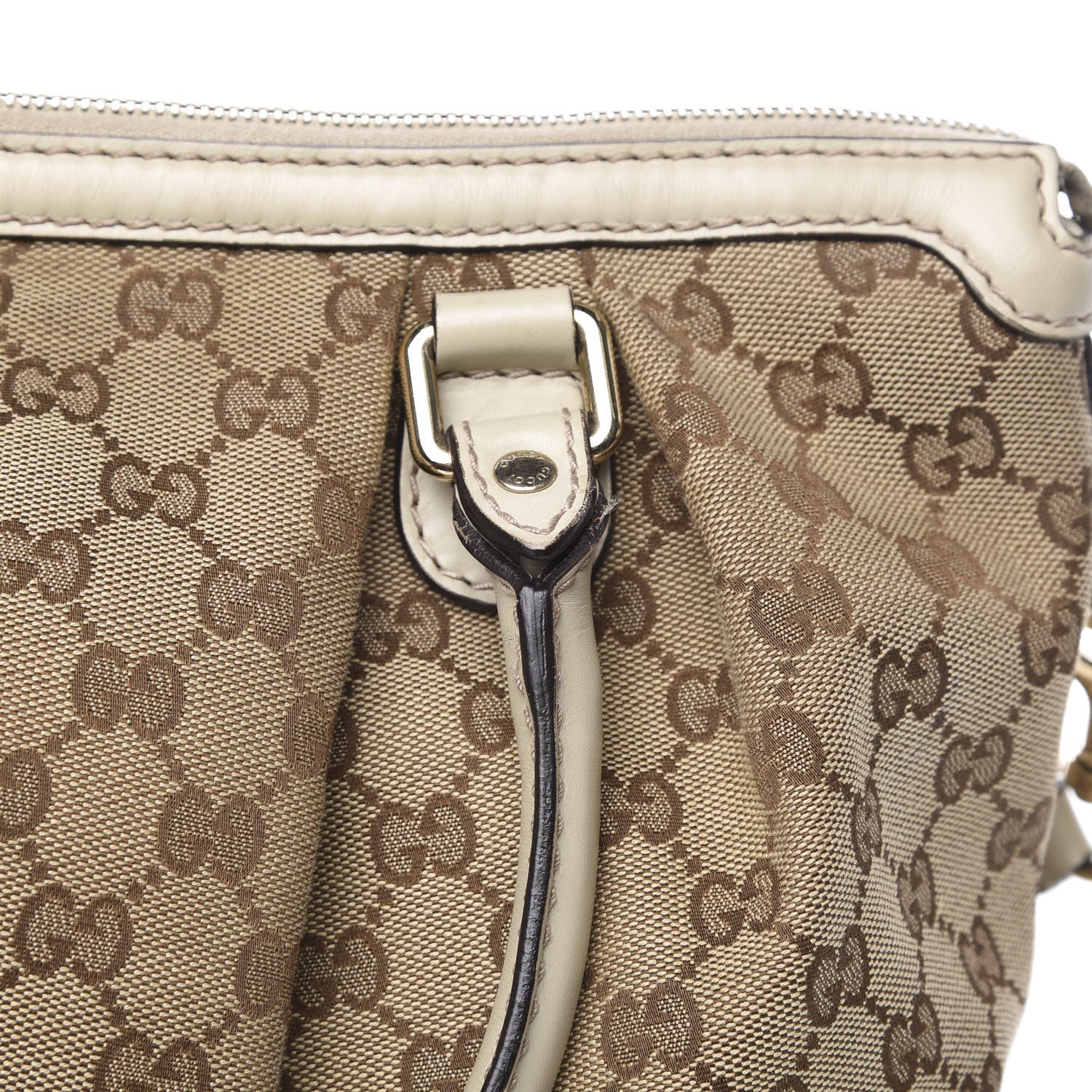 Gucci Monogram Margaux Calfskin Medium Sukey Top Handle Bag Beige Ebony Mystic White 13 of 15