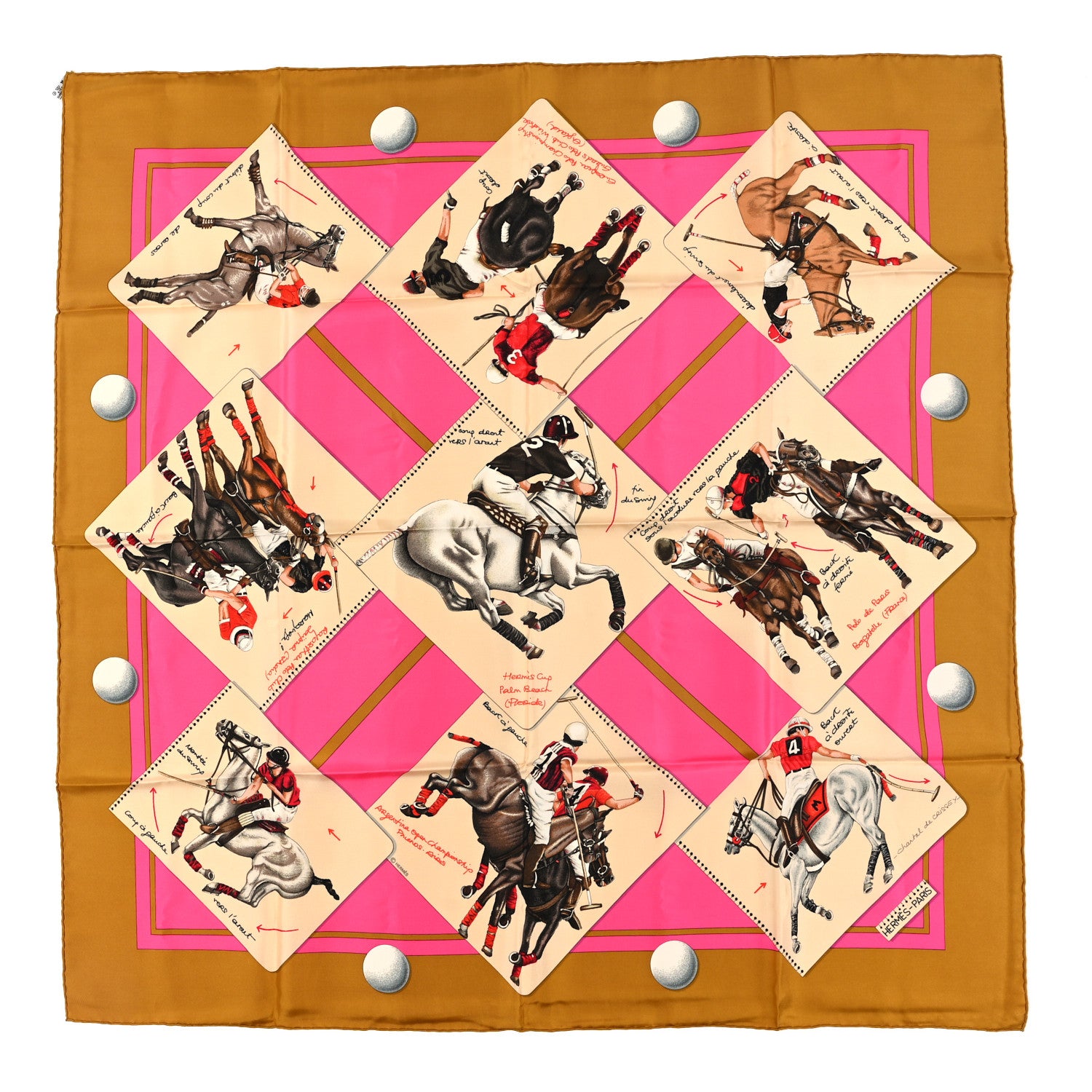 Hermes Silk Le Monde du Polo Scarf 90 1 of 4