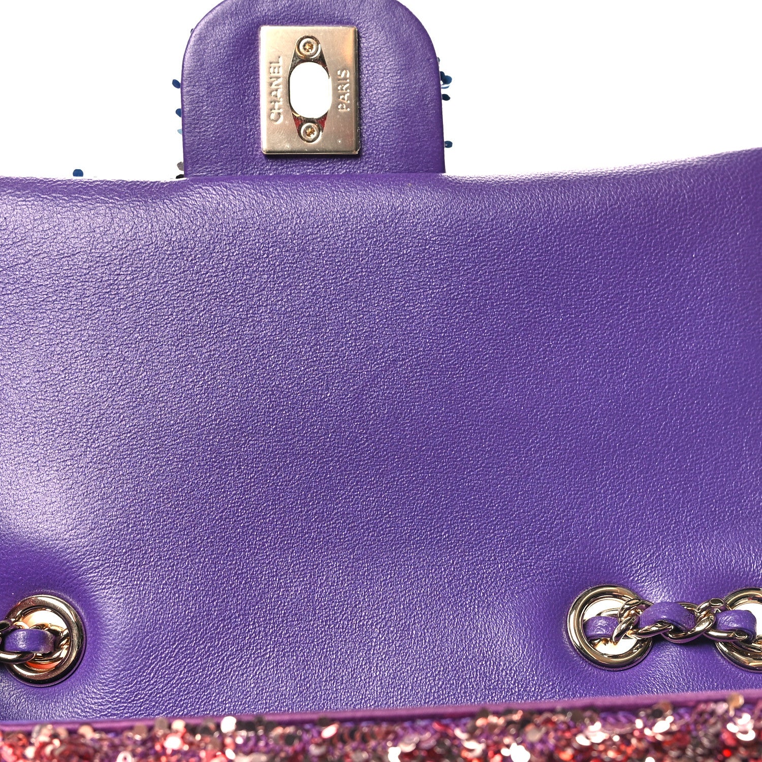 Chanel Gradient Sequin Mini Rectangular Flap Purple Multicolor 11 of 12