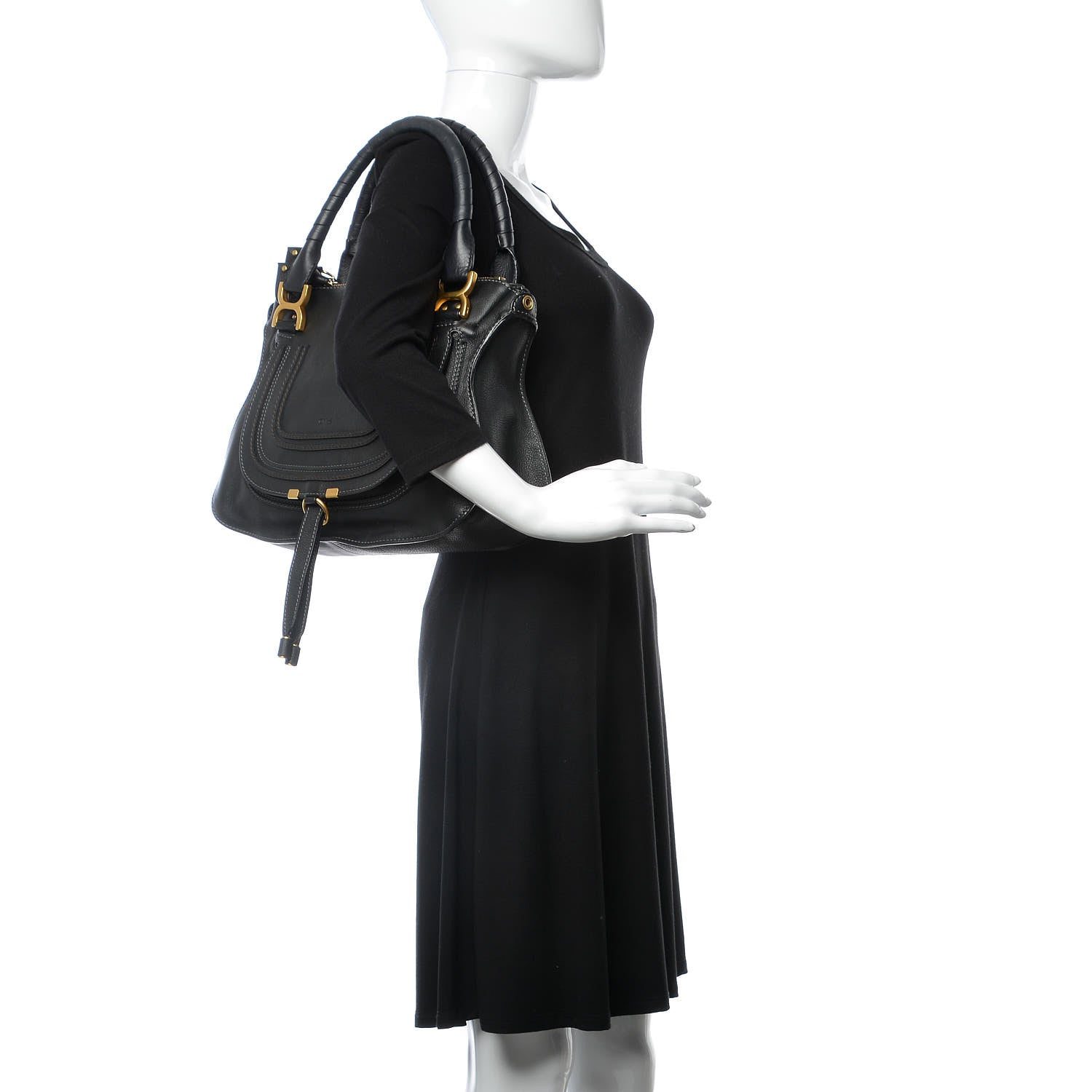 Chloe Calfskin Medium Marcie Satchel Black 2 of 10