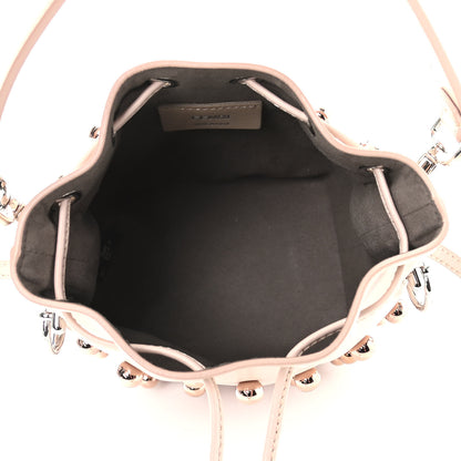 Fendi Calfskin Pearl Studded F is Fendi Mini Mon Tresor Bucket Bag Soap 5 of 9