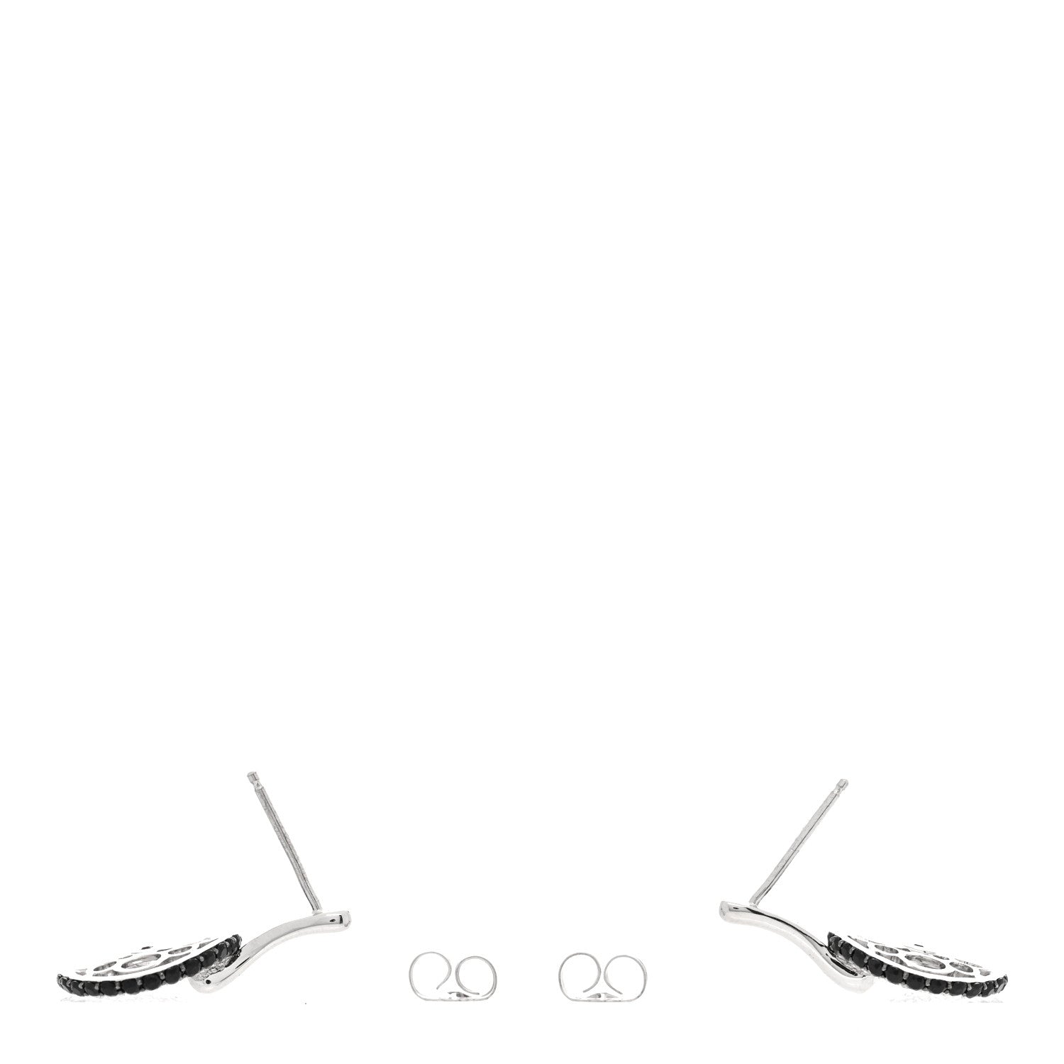 Roberto Coin 18K White Gold Diamond Black Sapphire Fantasia Drop Earrings 3 of 5