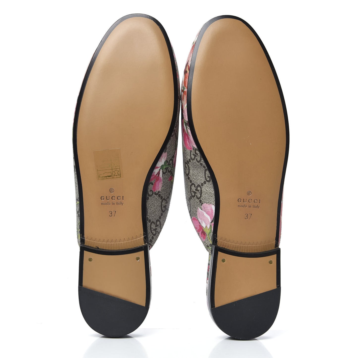 GG Supreme Monogram Blooms Womens Princetown Slippers 37 Beige Multicolor Dry Rose