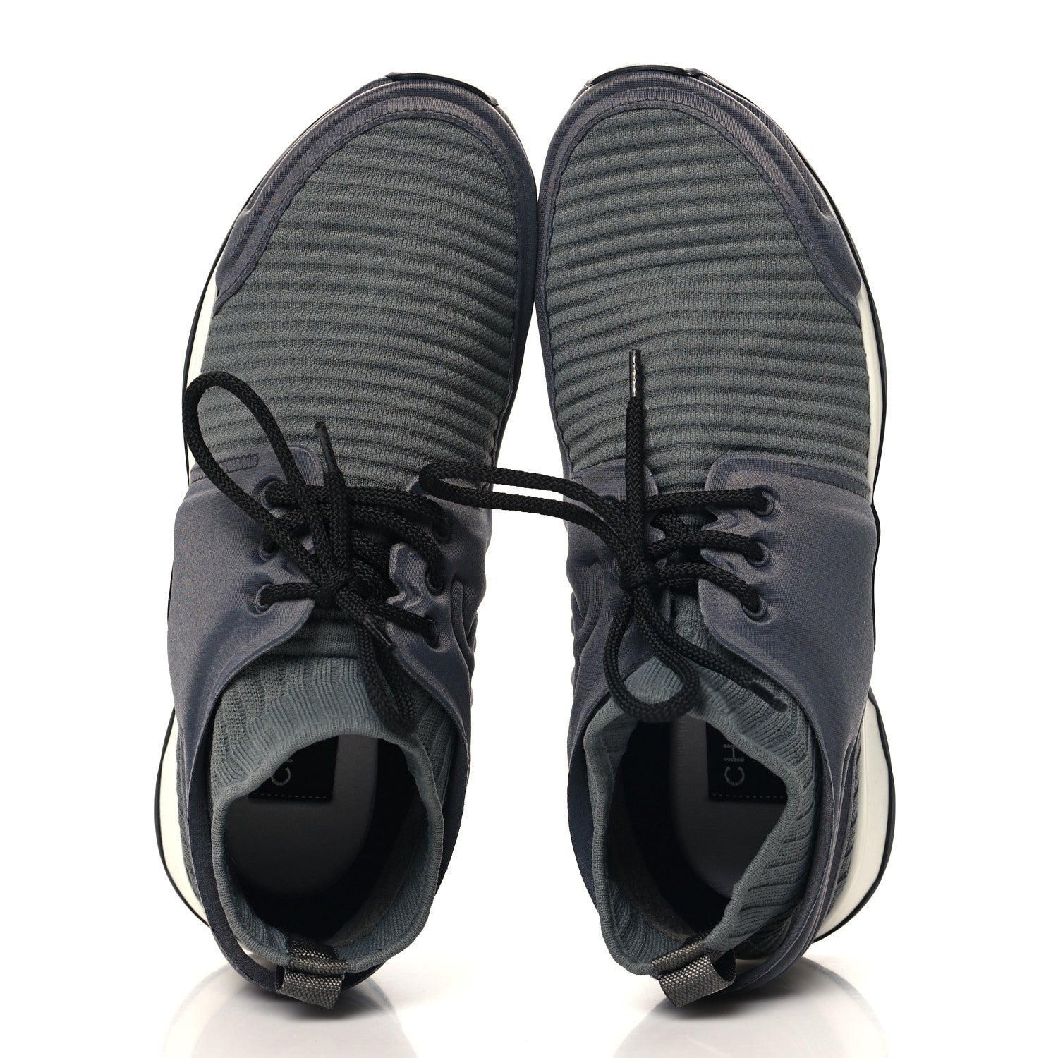 Chanel Stretch Fabric CC Sneakers 39.5 Grey 2 of 10