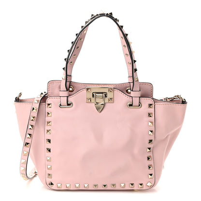 Valentino Garavani Pebbled Calfskin Mini Rockstud Tote Water Rose 1 of 13