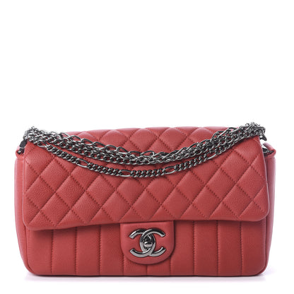 Chanel Calfskin Quilted Multi Chain Flap Red 1 of 10