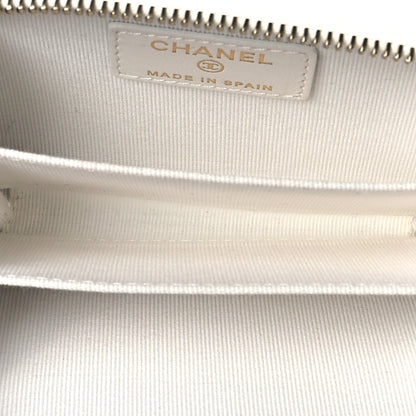 Chanel Caviar Enamel Coco Casino Quilted Zip Coin Purse White 6 of 8
