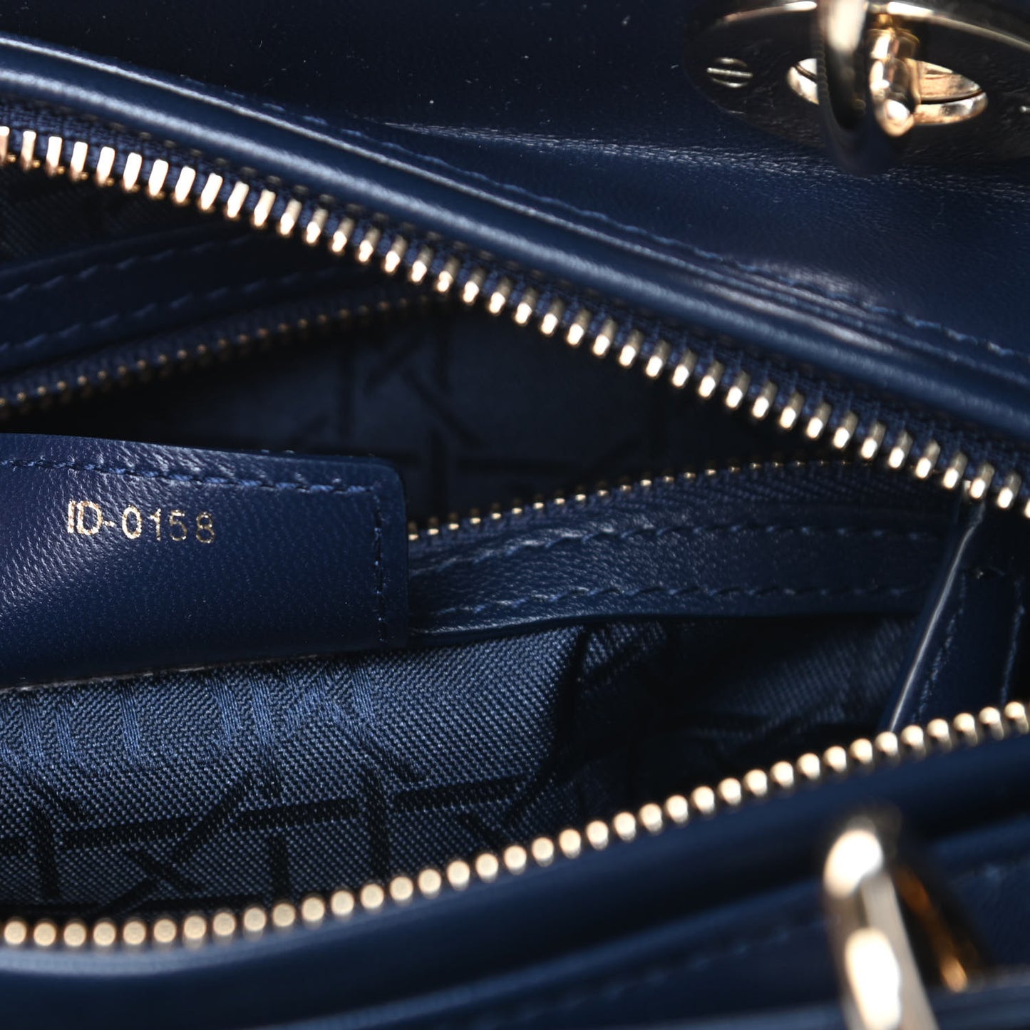 Lambskin Cannage Medium Lady Dior Navy Blue
