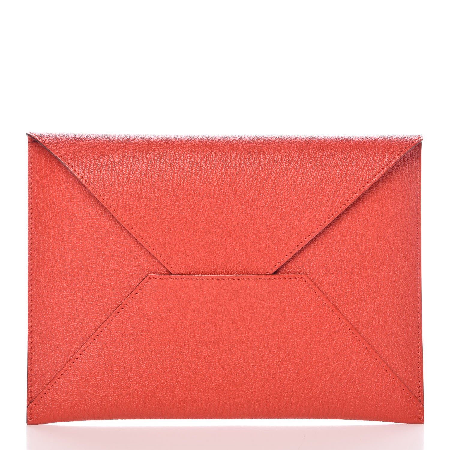 Hermes Chévre Mysore Envelope Trio Wallet Rouge Tomate Orange Lime 2 of 17