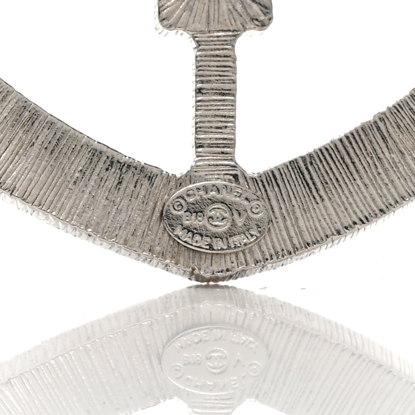 Swarovski Baguette Crystal CC Shield Brooch Silver