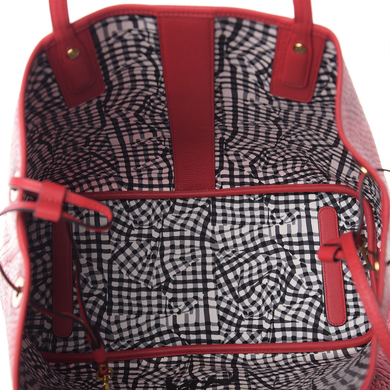 MCM Visetos Medium Liz Reversible Shopper Tote Ruby Red 6 of 14