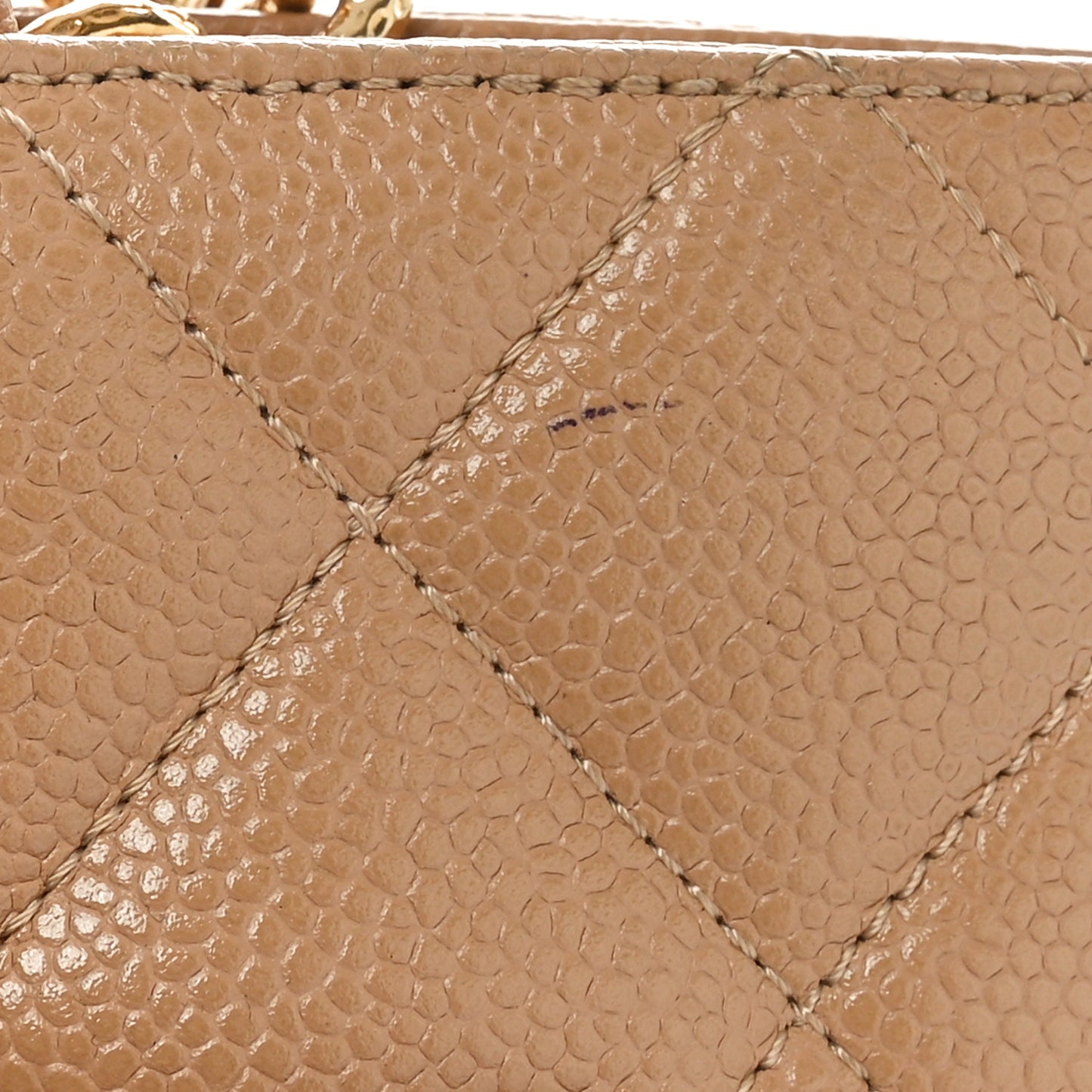 Caviar Quilted Medallion Tote Beige