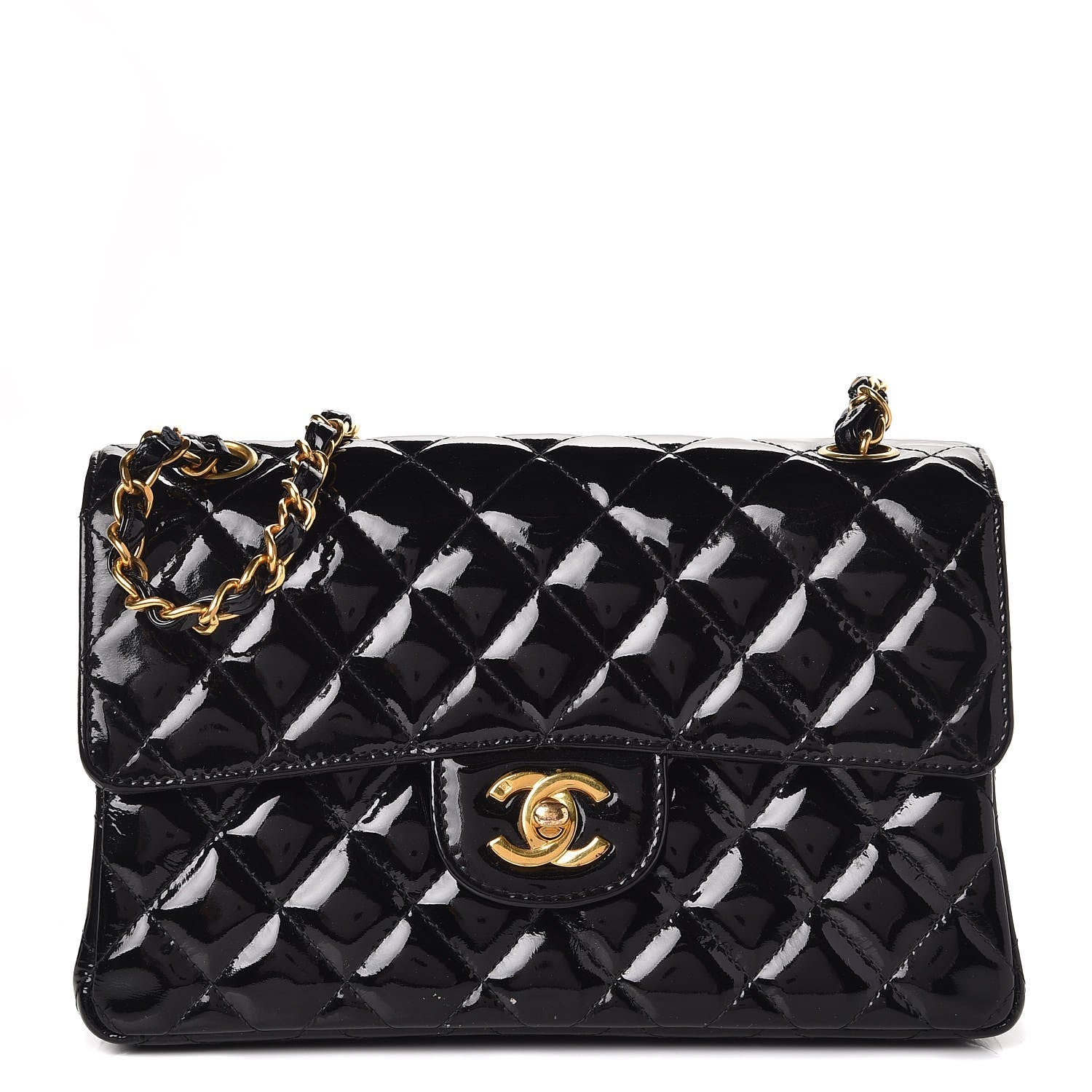 Chanel Patent Quilted Small Double Sided Flap Black 1 of 14