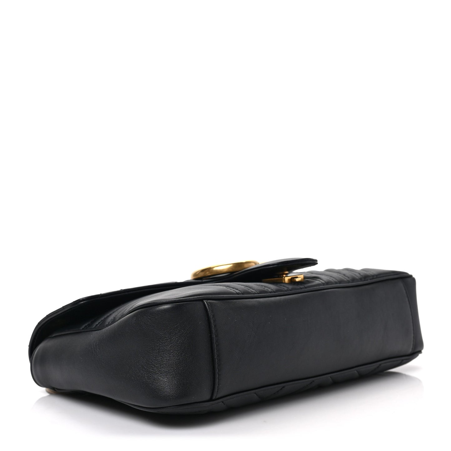 Calfskin Matelasse Medium GG Marmont Shoulder Bag Black