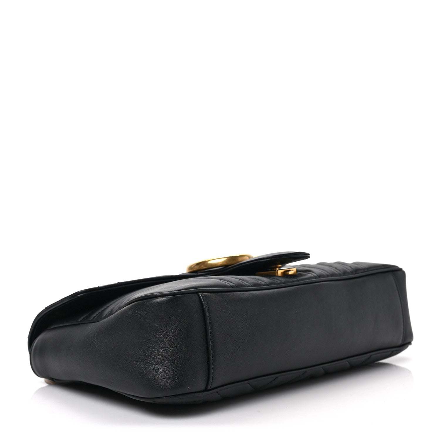 Gucci Calfskin Matelasse Medium GG Marmont Shoulder Bag Black 4 of 9