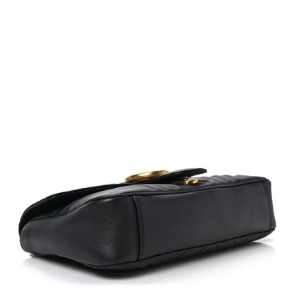 Gucci Calfskin Matelasse Medium GG Marmont Shoulder Bag Black 4 of 9