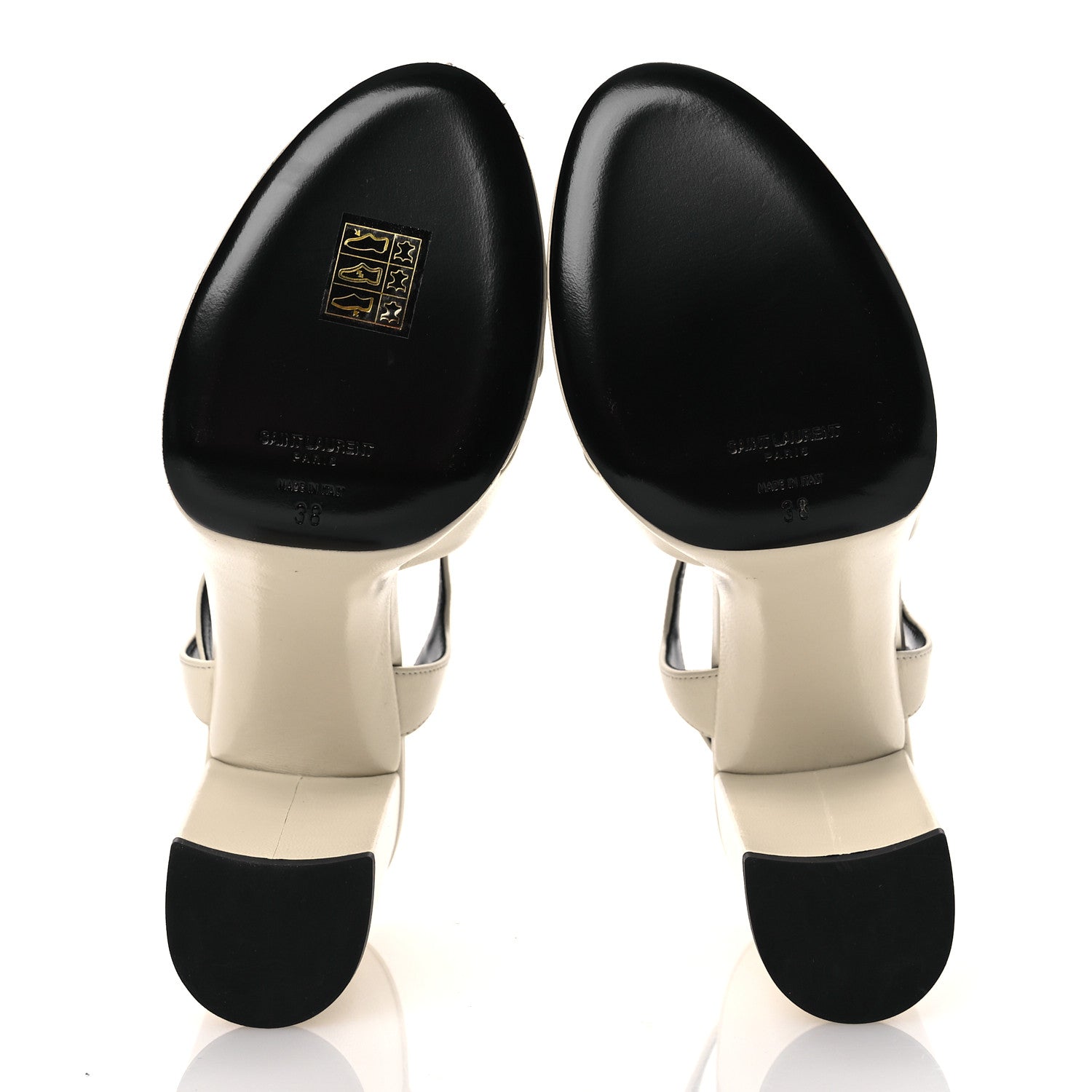 Saint Laurent Vendome Bianca 85 Platform Sandals 38 Pearl 7 of 12