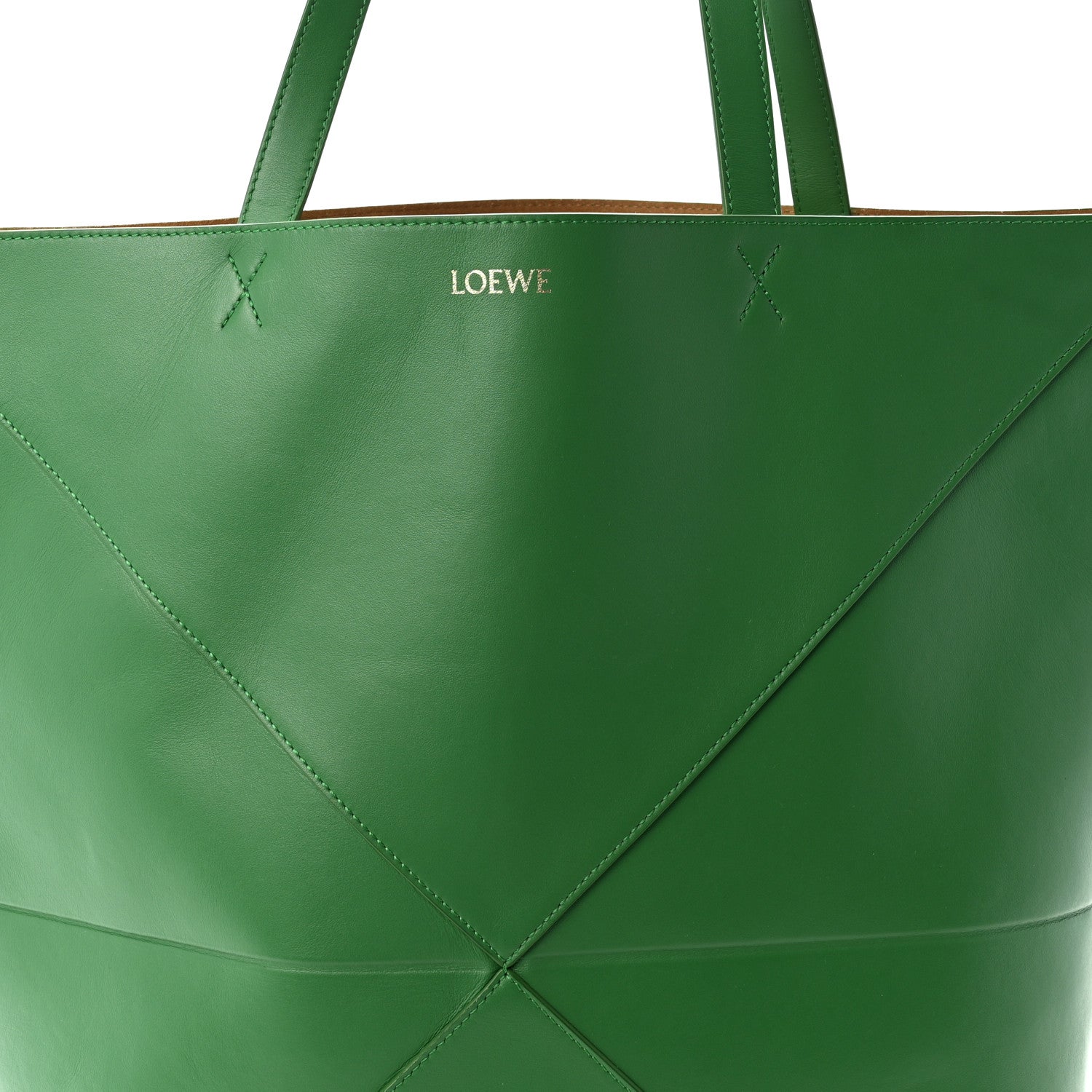 Loewe Shiny Calfskin XL Puzzle Fold Tote Tropical Green 7 of 9