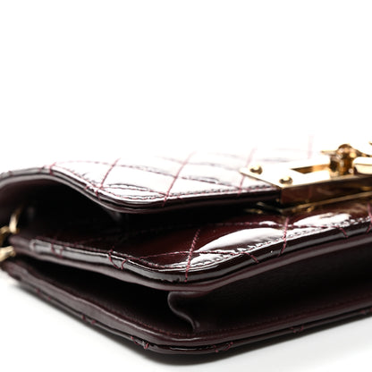 Chanel Patent Quilted Golden Class Wallet on Chain WOC Burgundy 8 of 9